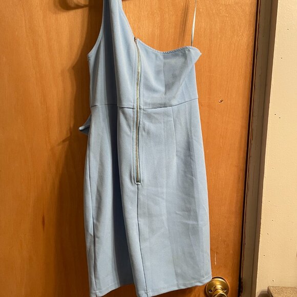 Light Blue One-Shoulder Maternity Dress – Size Small - Picture 2 of 5